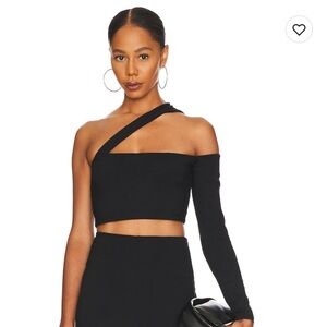 Susana Monaco One Shoulder crop top